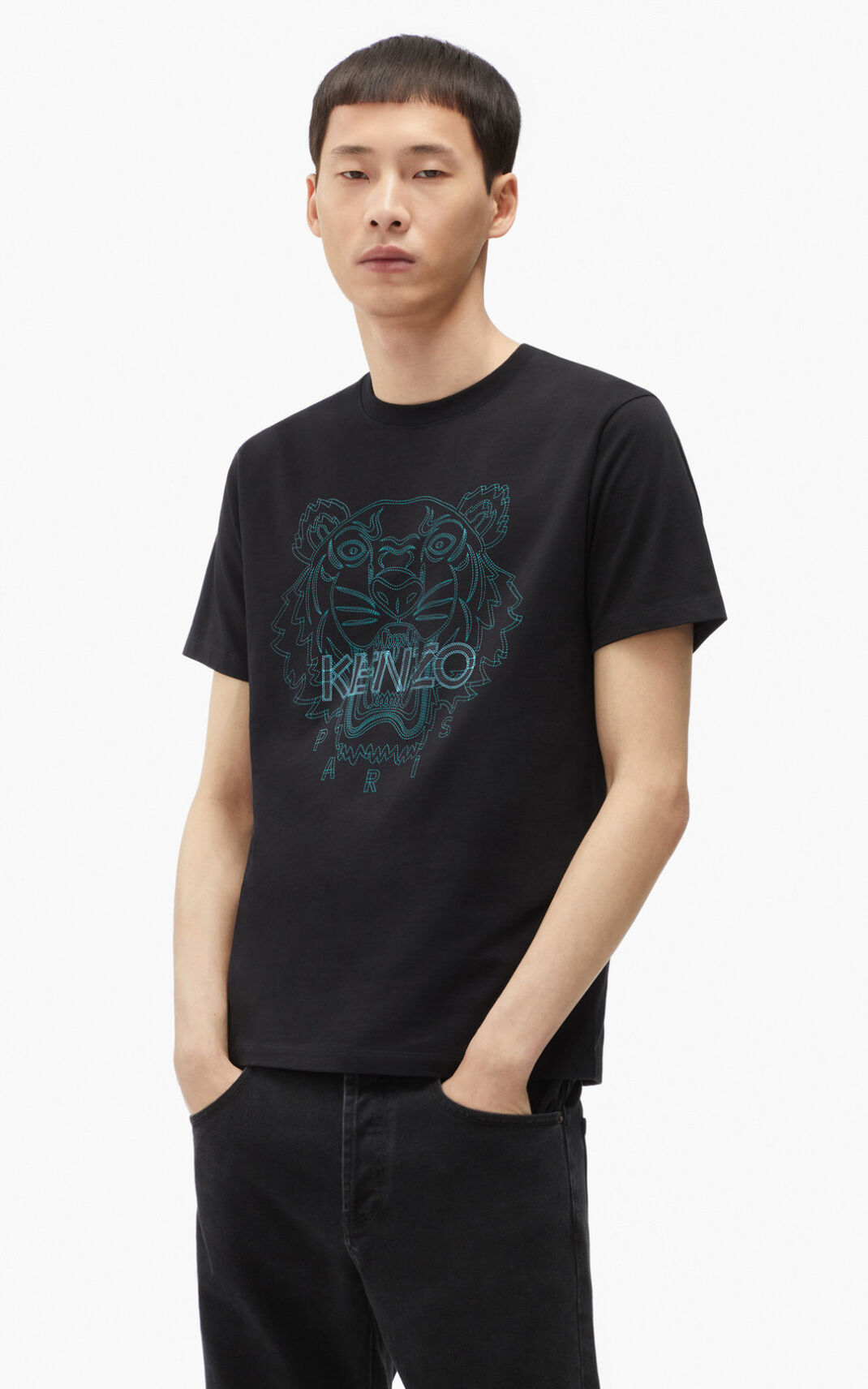 Camiseta Kenzo Tiger Masculino - Pretas | 139JARWMX